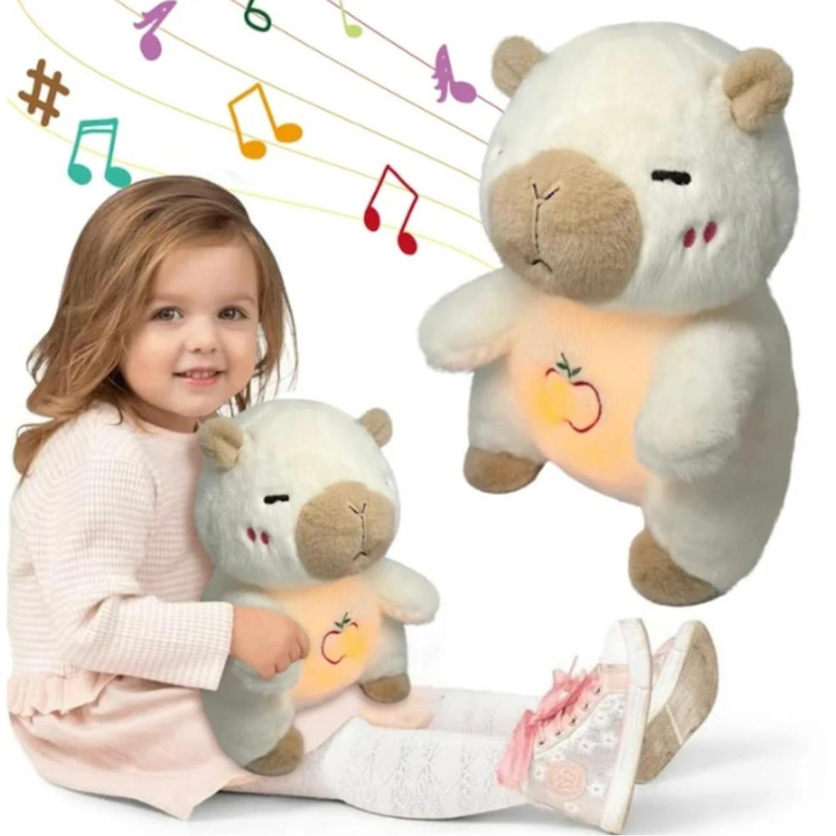 Capibara de Plus Interactiv cu Efecte Luminoase si Muzicale, Functie de Imitare a Respiratiei, Pentru Copii