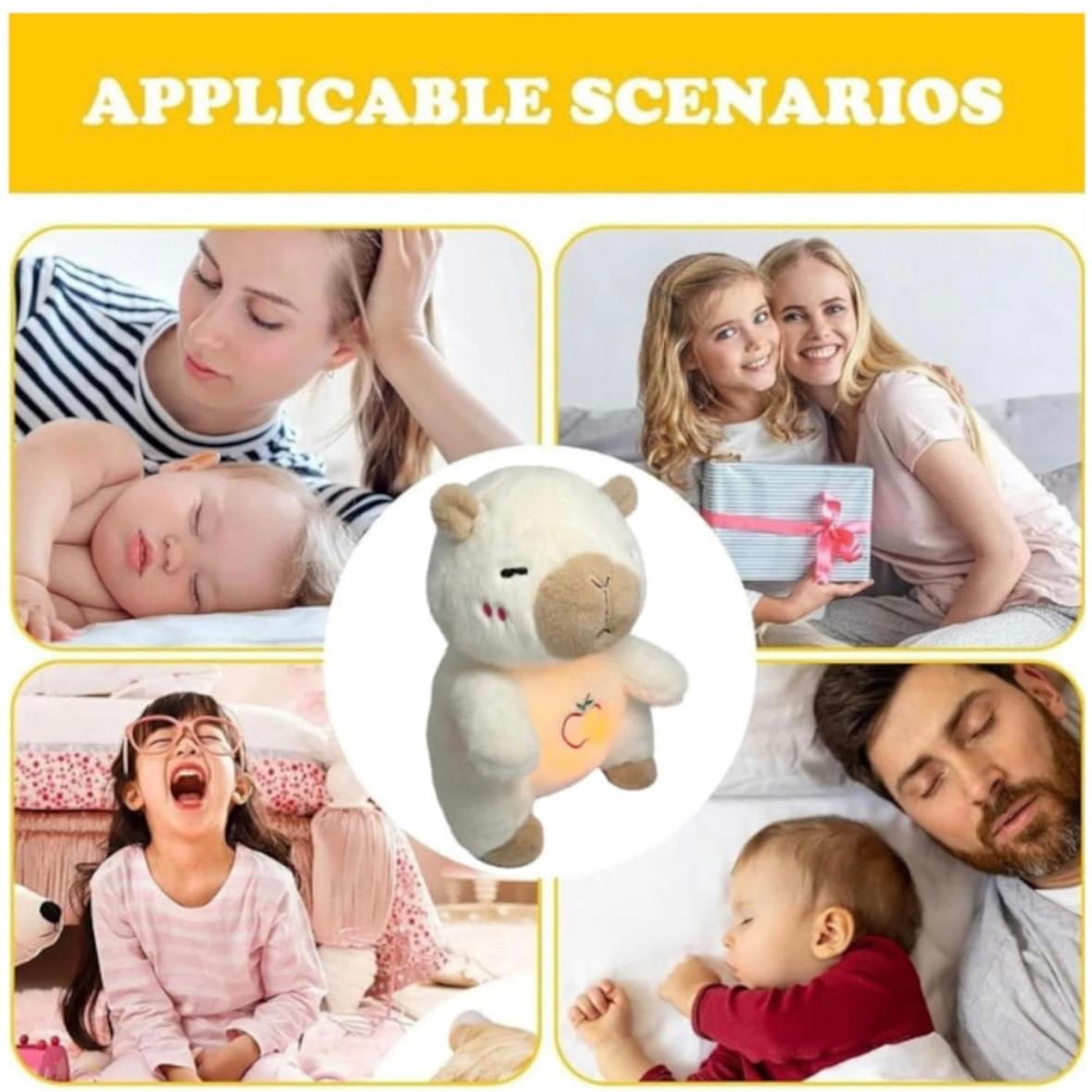 Capibara de Plus Interactiv cu Efecte Luminoase si Muzicale, Functie de Imitare a Respiratiei, Pentru Copii